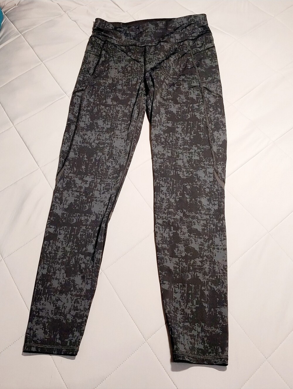 Sweaty Betty Zero Gravity High Waist Running Leggings Dark Grey Distressed Print